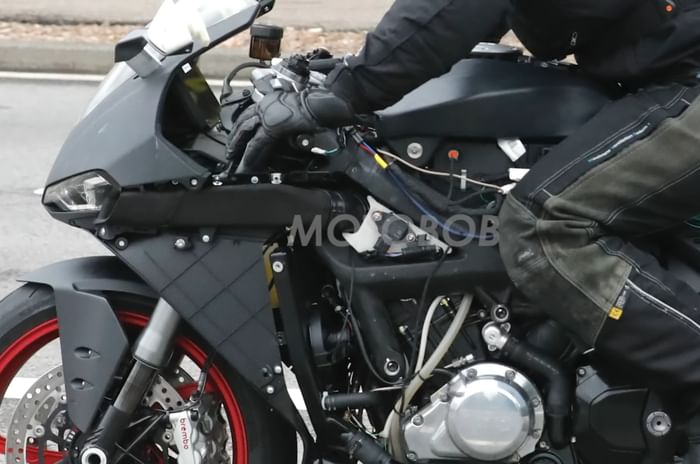 Norton V4 test mule spotted confirming teaser design